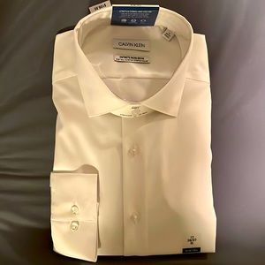 Brand New Calvin Klein Infinite Non-Iron Slime Tall Stretch Dress Shirt